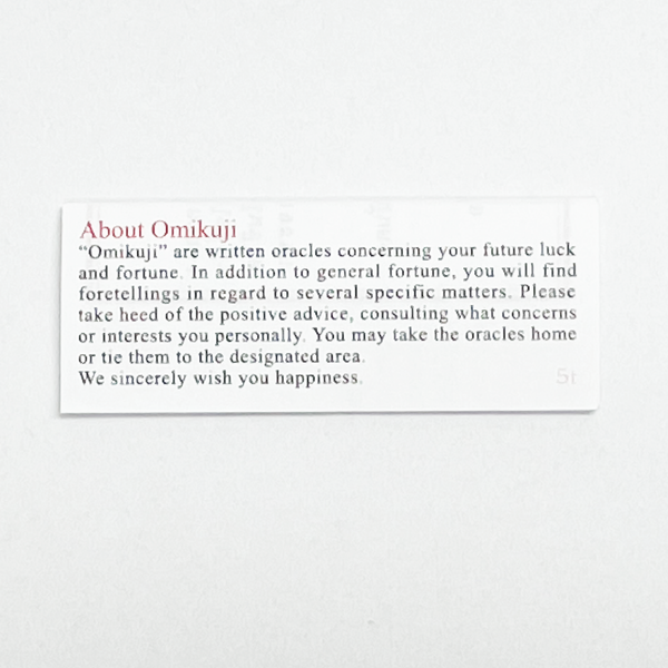 Written in 5 languages Omikuji /Type B(fortune slips)5T (5000splits)